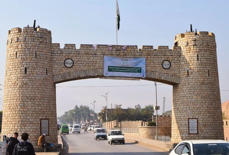 Bab-e-Khyber gate at the start of the Khyber Pass road near Peshawar